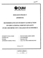 Determinants of student satisfaction on educational service quality in ho chi minh city college of economics 