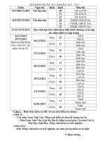 LỊCH THI HKI NĂM HỌC 2012 - 2013
