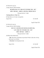 Đề kiểm tra 15 phút thể dục lớp 11 HK I và HK II năm học 2015-2016