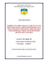 Nghiên cứu hiện trạng và đề xuất các biện pháp hoàn thiện mô hình quản lý chất thải rắn sinh hoạt trên địa bàn thành phố qui nhơn tỉnh bình định hướng đến năm 2025 