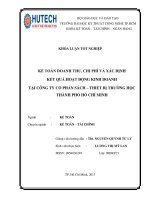 Kế toán donh thu chi phí và xác định kết quả hoạt động kinh doanh tại cty CP sách thiết bị trường học TP HCM 