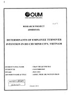 Determinants of employee turnover intention in ho chi minh city viet nam 