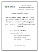 Tìm hiểu về hệ thống kiểm soát nội bộ quy trình mua và thanh toán đối với hàng hóa và dịch vụ không phục sản xuất tại công ty cổ phần PRESENiUS KABI BIDIPHAR 