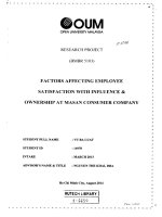 Factors affecting employee satisfaction with influence và ownership at masan consumer company 