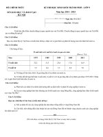 De thi HSG Dia li thanh pho Ha Noi nam hoc 2014  2015