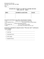 Đề Kiểm tra 15 phút môn Tiếng Anh lớp 7 lần 1 HK I Năm học 2015-2016