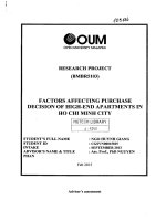 Factors affecting purchase decision of high end apartments in ho chi minh city 