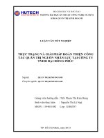 Thực trạng và giải pháp hoàn thiện công tác quản trị nhân lực tại công ty TNHH đại hồng phúc 