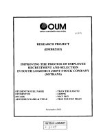 Improving the process of employee recruitment and selection in south logistics joint stock company sotrans 