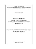 Quản lý nhà nước về phát triển nông nghiệp trên địa bàn huyện mường khương tỉnh lào cai 