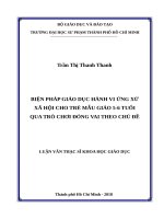 Biện pháp giáo dục hành vi ứng xử xã hội cho trẻ em mẫu giáo 5   6 tuổi qua trò chơi đóng vai theo chủ đề​ 