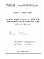 Kế toán xác định kết quả hoạt động kinh doanh doanh thu và chi phí tại công ty TNHH giáo dục ngôi sao 