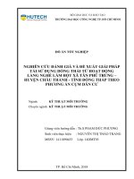 Nghiên cứu tính toán cân bằng dòng vật chất trong phương pháp xử lý chất thải làng nghề làm bột xã tân phú trung huyện châu thành tỉnh đồng tháp theo phương án cụm dân cư 