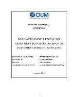 Key factors influencing on apartment purchase decision of customers in ho chi minh city 