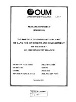 Improving customer satisfaction of bank for investment and development of vietnam ho chi minh city branch 