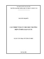 Can thiệp tâm lý cho một trường hợp có rối loạn lo âu​ 