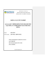 Kiểm toán khoản mục doanh thu bán hàng và cung cấp dịch vụ trên báo cáo tài chính do công ty TNHH kiểm toán phương đông thực hiện 