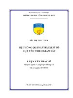 Hệ thống quản lý bãi xe ô tô dựa vào video giám sát 