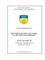 Rút trích tri thức ngữ nghĩa từ tên thể loại wikipedia 