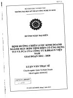 Định hướng chiến lược kinh doanh ngành máy bơm tiêm điện có ứng dụng TCI và PCA của công ty b braun việt nam giai đoạn 2012 2020 
