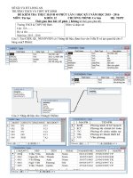 Đề Kiểm tra 45 phút Thực hành môn Tin học lớp 12 HK I Năm học 2015-2016