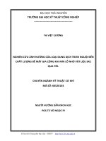 Luận văn Thạc sĩ Kỹ thuật cơ khí: Nghiên cứu ảnh hưởng của loại dung dịch trơn nguội đến chất lượng bề mặt gia công khi mài lỗ nhỏ vật liệu 9XC qua tôi