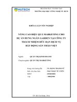 Nâng cao hiệu quả maketing cho dự án hưng ngân garden tại công ty TNHH DV bđs thảo việt 
