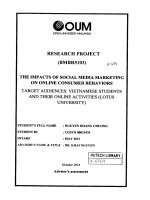 The impacts of social media marketing on online consumer behaviors target audiences vietnamese students and thier online activities lotus university 