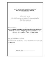 Thực trạng và giải pháp nâng cao chất lượng dịch vụ buồng tại bộ phận housekeeping của khách sạn saigon view residences 