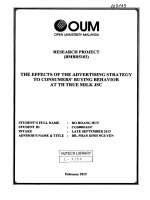 The effects of the advertising strategy to consumers buying behavior at TH true milk JSC 