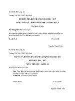 Đề Kiểm tra HK I môn Thể dục lớp 12 Năm học 2015-2016