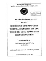 Nghiên cứu giải pháp giảm thiểu tác động môi trường trong thi công đường giao thông nông thôn 