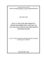 Quản lý nhà nước đối với dịch vụ thanh toán không dùng tiền mặt tại các ngân hàng thương mại trên địa bàn tỉnh thái nguyên 