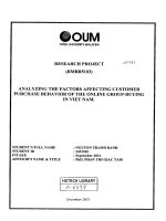 Analyzing the factors affecting customer purchase behavior of the online group buying in viet nam 