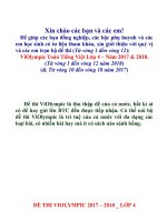 Tron bo de thi ViOlympic Lop 4  Nam hoc 2017  2018