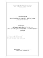 Thanh toán không dùng tiền mặt tại ngân hàng nhà nước việt nam hiện nay thực trạng và giải pháp 