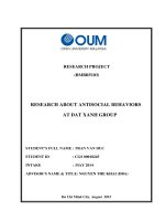 Research about antisocial behaviors at dat xanh group 