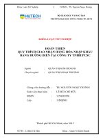 Hoàn thiện quy trình giao nhận hàng hóa nhập khẩu bằng đường biển tại công ty TNHH PCSC 