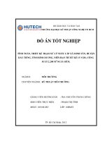 Tính toán thiết kế trạm xử lý nước cấp xã minh tân huyện dầu tiếng tỉnh bình dương niên hạn thiết kế 15 năm công suất 2 200m3 NGĐ 