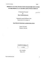 Problem analysis and solutions for distribution system of tire products at casumina joint stock company 