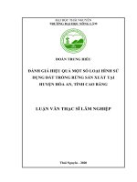 Đánh giá hiệu quả một số loại hình sử dụng đất trồng rừng sản xuất tại huyện hòa an, tỉnh cao bằng 