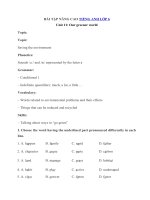 Tải Bài tập nâng cao tiếng Anh lớp 6 Chương trình mới Unit 11: Our greener world - Bài tập tiếng Anh lớp 6 chương trình mới có đáp án