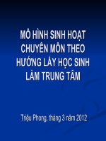 Đổi mới sinh hoạt chuyên môn