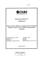 Improving the efficiency training and development human resource at tay ninh communication company 