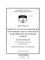 Nghiên cứu các yếu tố ảnh hưởng đến quyết định mua sắm của khách hàng tại hệ thống siêu thị co opmart ở tp HCM 