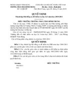 Quyết định ra đề thi HKI-NH 2010.2011