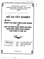 Phân tích hoạt động kinh doanh và một số biện pháp nâng cao hiệu quả hoạt động kinh doanhcủa công ty phú tài 