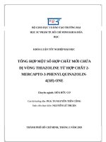luận văn HCMUP tổng hợp một số hợp chất mới chứa dị vòng thiazoline từ hợp chất 2 mercapto 3 phenylquinazolin4(3h) one 