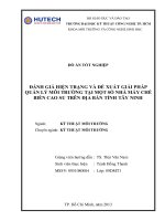 Đánh giá hiện trạng và đề xuất giải pháp quản lý môi trường tại một số nhà máy chế biến cao su trên địa hình tỉnh tây ninh 