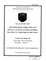 Giải pháp hoàn thiện công tác quản lý an toàn vệ sinh lao động tại công ty TNHH XDvàTM trúc bảo 